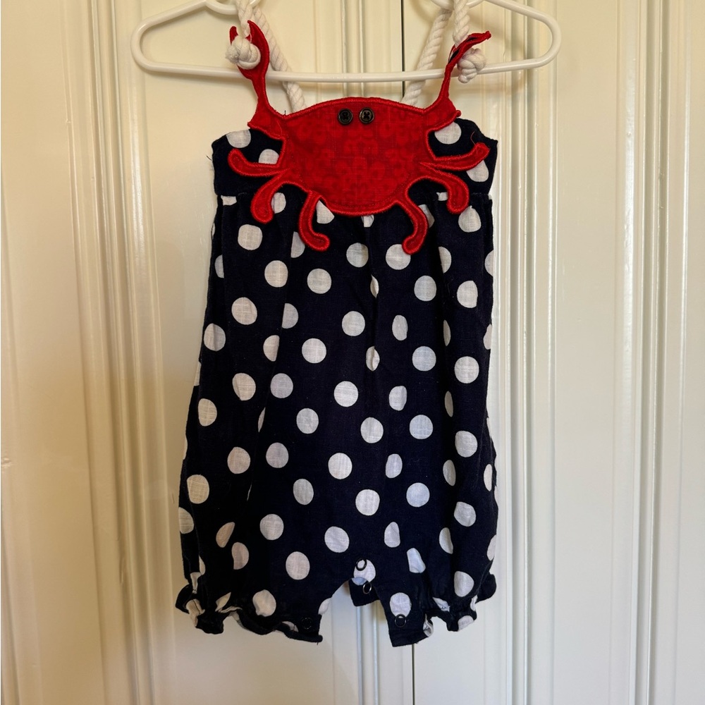 Mud Pie Crab outfit 6-9 months - nautical